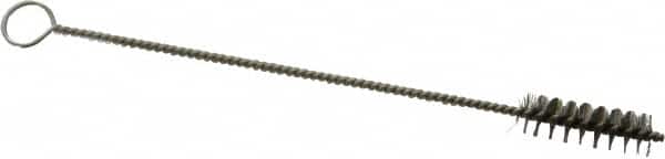 PRO-SOURCE - 3/4" Long x 1/4" Diam Stainless Steel Twisted Wire Bristle Brush - Single Spiral, 4" OAL, 0.003" Wire Diam, 0.062" Shank Diam - A1 Tooling