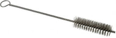 PRO-SOURCE - 3" Long x 7/8" Diam Stainless Steel Twisted Wire Bristle Brush - Single Spiral, 10" OAL, 0.008" Wire Diam, 0.162" Shank Diam - A1 Tooling