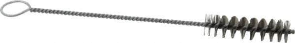 PRO-SOURCE - 2-1/2" Long x 11/16" Diam Stainless Steel Twisted Wire Bristle Brush - Single Spiral, 9" OAL, 0.008" Wire Diam, 0.142" Shank Diam - A1 Tooling