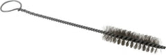 PRO-SOURCE - 2-1/2" Long x 13/16" Diam Stainless Steel Twisted Wire Bristle Brush - Single Spiral, 9" OAL, 0.008" Wire Diam, 0.142" Shank Diam - A1 Tooling