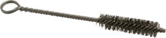 Made in USA - 2" Long x 1/2" Diam Stainless Steel Twisted Wire Bristle Brush - Double Spiral, 5-1/2" OAL, 0.006" Wire Diam, 0.11" Shank Diam - A1 Tooling