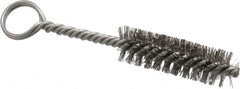 Made in USA - 2-1/2" Long x 3/4" Diam Stainless Steel Twisted Wire Bristle Brush - Double Spiral, 5-1/2" OAL, 0.01" Wire Diam, 0.162" Shank Diam - A1 Tooling