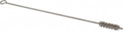 Made in USA - 2-1/2" Long x 3/4" Diam Stainless Steel Twisted Wire Bristle Brush - Double Spiral, 18" OAL, 0.006" Wire Diam, 0.162" Shank Diam - A1 Tooling