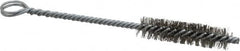 Made in USA - 2" Long x 1/2" Diam Stainless Steel Twisted Wire Bristle Brush - Double Spiral, 5-1/2" OAL, 0.006" Wire Diam, 0.162" Shank Diam - A1 Tooling