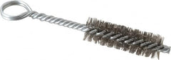 Made in USA - 2-1/2" Long x 3/4" Diam Stainless Steel Twisted Wire Bristle Brush - Double Spiral, 5-1/2" OAL, 0.01" Wire Diam, 0.235" Shank Diam - A1 Tooling