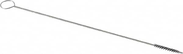 PRO-SOURCE - 1/2" Long x 1/16" Diam Nylon Bristle Brush - Single Spiral, 4" OAL, 0.003" Filament Diam, 0.032" Shank Diam - A1 Tooling