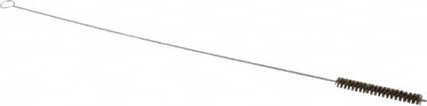 PRO-SOURCE - 4" Long x 1/2" Diam Horsehair Bristle Brush - Single Spiral, 26" OAL, 0.012" Filament Diam, 0.11" Shank Diam - A1 Tooling