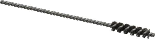 Made in USA - 6.5mm Diam Helical Stainless Steel Tube Brush - Single Spiral, 0.003" Filament Diam, 1" Brush Length, 4" OAL, 0.11" Diam Stainless Steel Shank - A1 Tooling