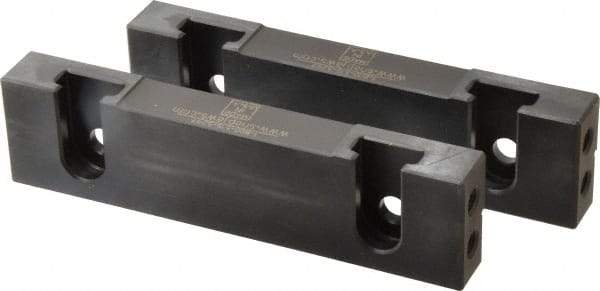 Snap Jaws - 6" Wide x 1.53" High x 0.73" Thick, Step Vise Jaw - Hard, Steel, Fixed Jaw, Compatible with 6" Vises - A1 Tooling