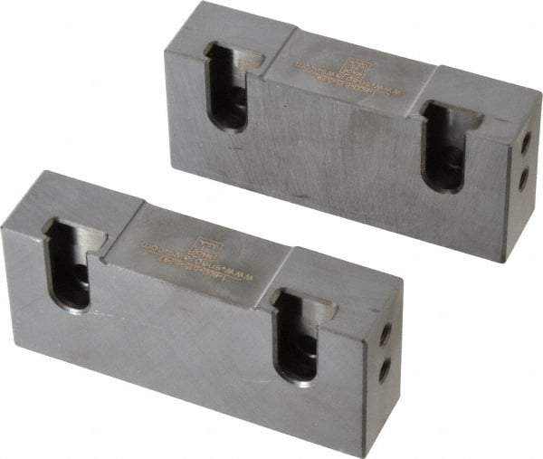 Snap Jaws - 4" Wide x 1-3/4" High x 1" Thick, Flat/No Step Vise Jaw - Soft, Steel, Fixed Jaw, Compatible with 4" Vises - A1 Tooling