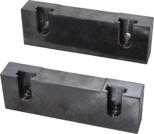 Snap Jaws - 6" Wide x 2" High x 1" Thick, Flat/No Step Vise Jaw - Soft, Steel, Fixed Jaw, Compatible with 6" Vises - A1 Tooling