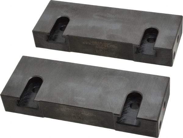 Snap Jaws - 6" Wide x 2-1/4" High x 1" Thick, Flat/No Step Vise Jaw - Soft, Steel, Fixed Jaw, Compatible with 6" Vises - A1 Tooling