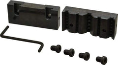 Snap Jaws - 4" Wide x 1-3/4" High x 1" Thick, V-Groove Vise Jaw - Steel, Fixed Jaw, Compatible with 4" Vises - A1 Tooling