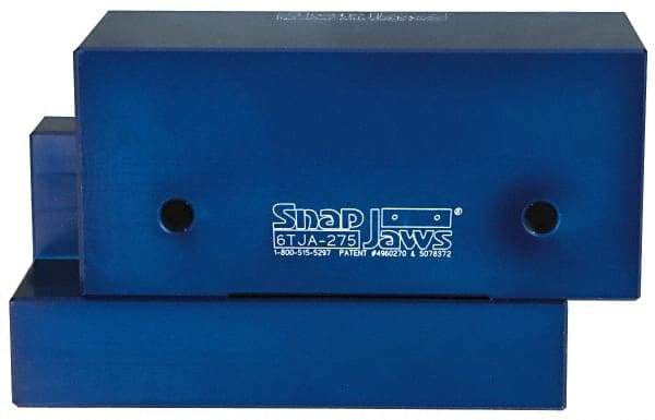 Snap Jaws - 6" Wide x 2-3/4" High x 2-3/4" Thick, Step Vise Jaw - Aluminum, Fixed Jaw, Compatible with 6" Vises - A1 Tooling