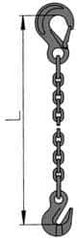 Pewag - 10' Long x 10" Wide, 2,700 Lb Basket Capacity, 2,700 Lb Vertical Capacity, Alloy Steel Web Sling - SSG Chain Sling, 7/32" Diam Chain, Self-Colored, with Grab Hook & Sling Hook - A1 Tooling