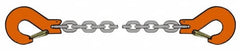 Pewag - 5' Long x 10" Wide, 2,700 Lb Basket Capacity, 2,700 Lb Vertical Capacity, Alloy Steel Web Sling - SSS Chain Sling, 7/32" Diam Chain, Self-Colored, with 2 Sling Hooks - A1 Tooling