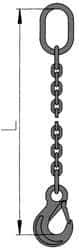 Pewag - 10' Long, 2,100 Lb Basket Capacity, 2,100 Lb Vertical Capacity, Alloy Steel Web Sling - SOS Chain Sling, 7/32" Diam Chain, Silver (Color), with Sling Hook & Master Link - A1 Tooling