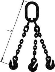 Pewag - 10' Long x 10" Wide, 39,000 Lb Basket Capacity, 39,000 Lb Vertical Capacity, Alloy Steel Web Sling - TOG Chain Sling, 1/2" Diam Chain, Self-Colored, with 3 Grab Hooks & Master Link - A1 Tooling