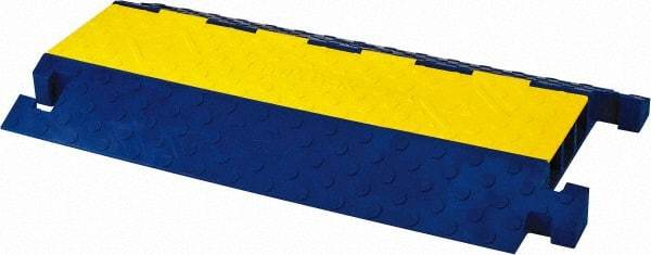 Hubbell Wiring Device-Kellems - 3 Channel, T-Shaped, Drop Over Cable Ramp - 36 Inch Long x 20 Inch Wide x 3.05 Inch High, Yellow and Blue - A1 Tooling