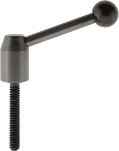 J.W. Winco - M8 x 1.25, 13.5mm Hub Diam, Steel Threaded Stud Adjustable Clamping Handle - 70mm OAL, 33.5mm High - A1 Tooling