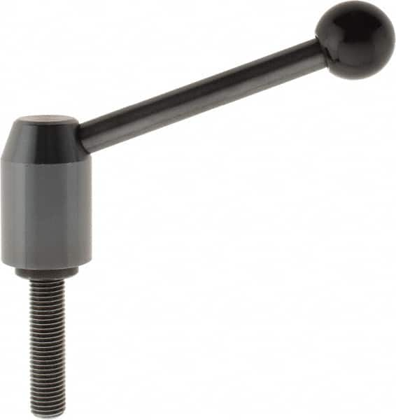 J.W. Winco - M16 x 2.0, 28mm Hub Diam, Steel Threaded Stud Adjustable Clamping Handle - A1 Tooling