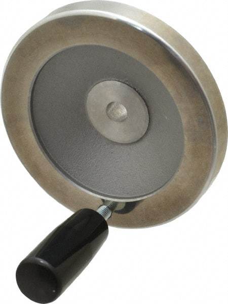 Value Collection - 3.94" Diam, Aluminum Handwheel with Handle - 1.1" Hub Diam - A1 Tooling