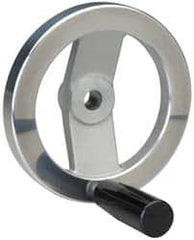 Value Collection - 4.92", 2 Spoke Handwheel with Revolving Handle - 1.22" Hub, Aluminum, Polished Finish - A1 Tooling