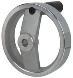 Value Collection - 4.92", 2 Spoke Handwheel with Rectractable Handle - 1.22" Hub, Aluminum, Polished Finish - A1 Tooling