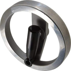 Value Collection - 6.3", 2 Spoke Handwheel with Rectractable Handle - 1.42" Hub, Aluminum, Polished Finish - A1 Tooling