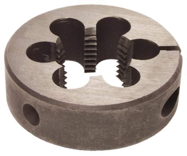 Interstate - 1-1/8 - 14 UNS Thread, 2" Outside Diam High Speed Steel Round Die - Right Hand Thread, Adjustable - Exact Industrial Supply