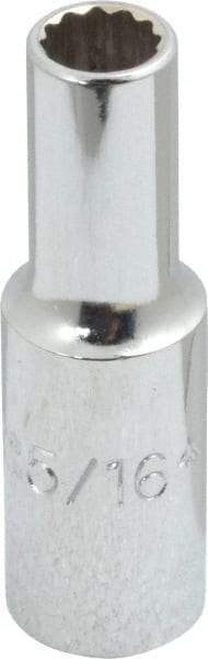 Proto - 5/16", 3/8" Drive, Deep Hand Socket - 12 Points, 2-1/8" OAL, Chrome Finish - A1 Tooling