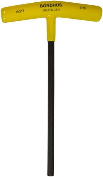 Bondhus - 5/16" Hex, T-Handle Cushion Grip, Hex Key - 9" OAL, Protanium High Torque Steel, Inch System of Measurement - A1 Tooling