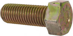 Hex Head Cap Screw: 1-1/8 7 x 3″, Grade L9 Steel, Zinc Yellow Dichromate Finish - Fully Threaded