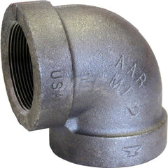 Black 90 ° Elbow: 3″, 300 psi, Threaded Malleable Iron, Black Finish, Class 300