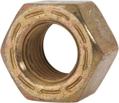 Made in USA - 7/16-20 UNF Steel Right Hand Hex Nut - 11/16" Across Flats, 0.445" High, Zinc Yellow Dichromate Cad & Waxed Finish - A1 Tooling