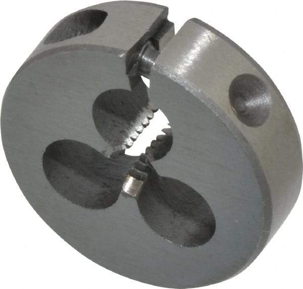 Interstate - #6-32 UNC Thread, 13/16" Outside Diam High Speed Steel Round Die - Left Hand Thread, Adjustable - Exact Industrial Supply