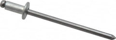 Marson - Size 44 Button Head Steel Open End Blind Rivet - Steel Mandrel, 0.032" to 1/8" Grip, 1/4" Head Diam, 0.129" to 0.133" Hole Diam, 0.275" Length Under Head, 1/8" Body Diam - A1 Tooling