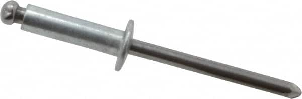 Marson - Button Head Steel Open End Blind Rivet - Steel Mandrel, 0.376" to 1/2" Grip, 3/8" Head Diam, 0.192" to 0.196" Hole Diam, 0.7" Length Under Head, 3/16" Body Diam - A1 Tooling