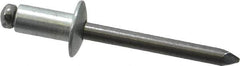 Marson - Button Head Steel Open End Blind Rivet - Steel Mandrel, 0.126" to 1/4" Grip, 1/2" Head Diam, 0.257" to 0.261" Hole Diam, 1/2" Length Under Head, 1/4" Body Diam - A1 Tooling