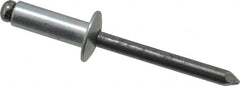 Marson - Button Head Steel Open End Blind Rivet - Steel Mandrel, 0.376" to 1/2" Grip, 1/2" Head Diam, 0.257" to 0.261" Hole Diam, 3/4" Length Under Head, 1/4" Body Diam - A1 Tooling