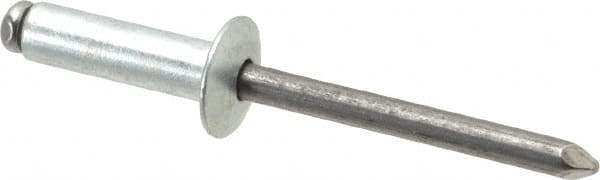 Marson - Button Head Steel Open End Blind Rivet - Steel Mandrel, 0.501" to 5/8" Grip, 1/2" Head Diam, 0.257" to 0.261" Hole Diam, 7/8" Length Under Head, 1/4" Body Diam - A1 Tooling