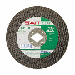 Sait - 6-1/2" 24 Grit Silicon Carbide Cutoff Wheel - 3/32" Thick, 5/8" Arbor, 8,500 Max RPM, Use with Circular Saws - A1 Tooling