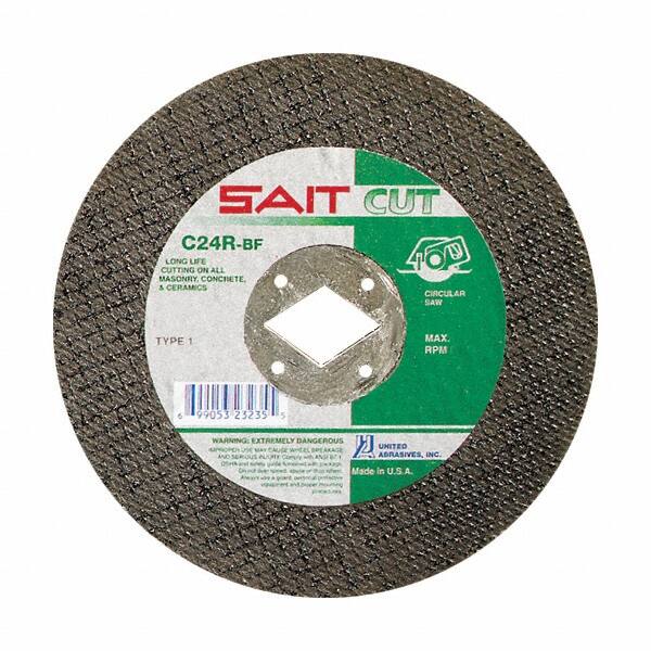 Sait - 7" 24 Grit Silicon Carbide Cutoff Wheel - 3/32" Thick, 5/8" Arbor, 8,500 Max RPM, Use with Circular Saws - A1 Tooling