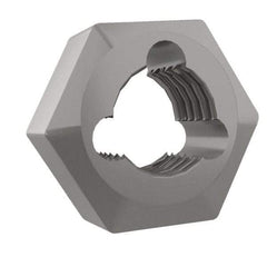 Irwin Hanson - 7/16-20 UNF Thread, 7/8" Hex, Right Hand Thread, Hex Rethreading Die - Carbon Steel, 7/16" Thick - Exact Industrial Supply