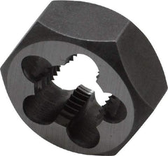 Interstate - M14x1.50 Metric Fine Thread, 1-1/16" Hex, Right Hand Thread, Hex Rethreading Die - Carbon Steel, 1/2" Thick - Exact Industrial Supply