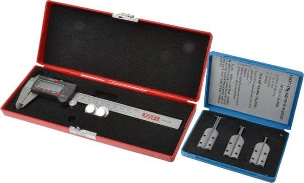 SPI - 6" OAL, Accurate up to 0.001", Caliper O-Ring Groove Gage - 3 Pieces - A1 Tooling