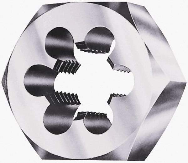 Interstate - 7/8-24 UNS Thread, 1-5/8" Hex, Right Hand Thread, Hex Rethreading Die - Carbon Steel, 7/8" Thick - Exact Industrial Supply