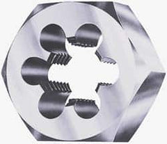 Cle-Line - 1-3/8 - 12 UNF Thread, 2-3/8" Hex, Hex Rethreading Die - Carbon Steel, 1" Thick, Series 0650 - Exact Industrial Supply