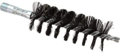 Schaefer Brush - 4-1/2" Brush Length, 1-3/4" Diam, Double Stem, Single Spiral Flue Brush - 7-1/2" Long, Tempered Steel Wire, 1/4" NPSM Male Connection - A1 Tooling