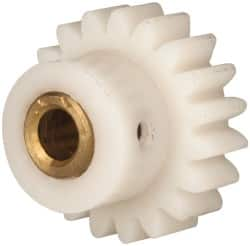 Made in USA - 24 Pitch, 0.791" Pitch Diam, 7/8" OD, 19 Tooth Spur Gear - 1/4" Face Width, 3/16" Bore Diam, 35/64" Hub Diam, 20° Pressure Angle, Acetal - A1 Tooling